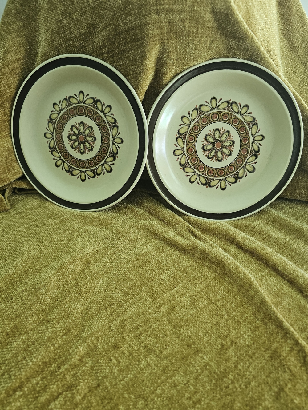 Vintage Nikko Stoneware Floral Salad Plates  Set of 2